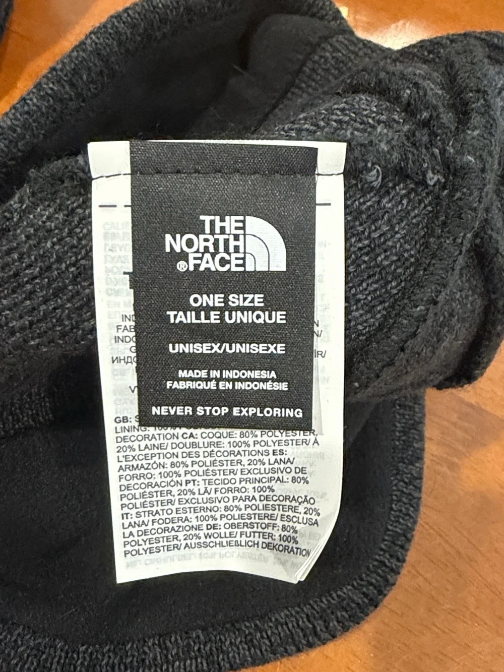 The Northface beanie hats lot of two black & charcoal gray